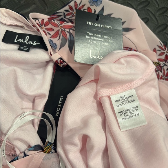 423. LULUS Roma Blush Floral Print Lace-Up Maxi Dress. NWT! - Picture 6 of 6